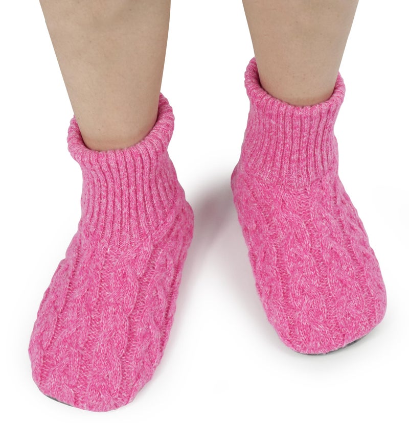 BenSorts Fuzzy Slipper Socks for Women Grippers Warm House Indoor Stocking Stuffer Cozy Socks Gift Rose Red Size 8.5 9.5 10.5 - Image 2