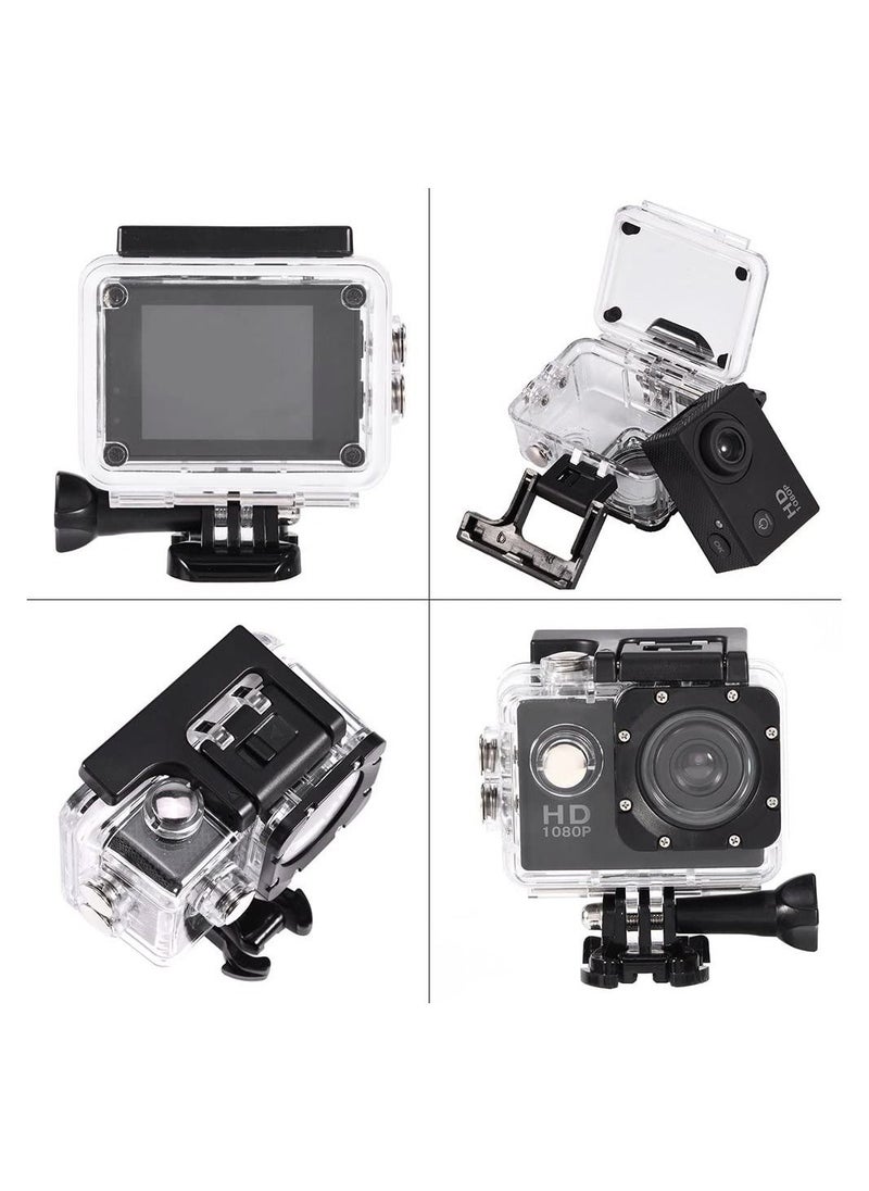 Generic - Mini DV Sports Camera, Waterproof Outdoor Sport Action Camera 1080P HD Camcorder, 2 Inch High Definition Screen, 90 Degree Wide View Angle, Good For Cycling Hiking Swimming Skiing(Black) - Image 1