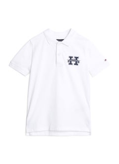 TOMMY HILFIGER Boys' Regular Fit Varsity Letter Polo -  Pure cotton, White  - Image 1