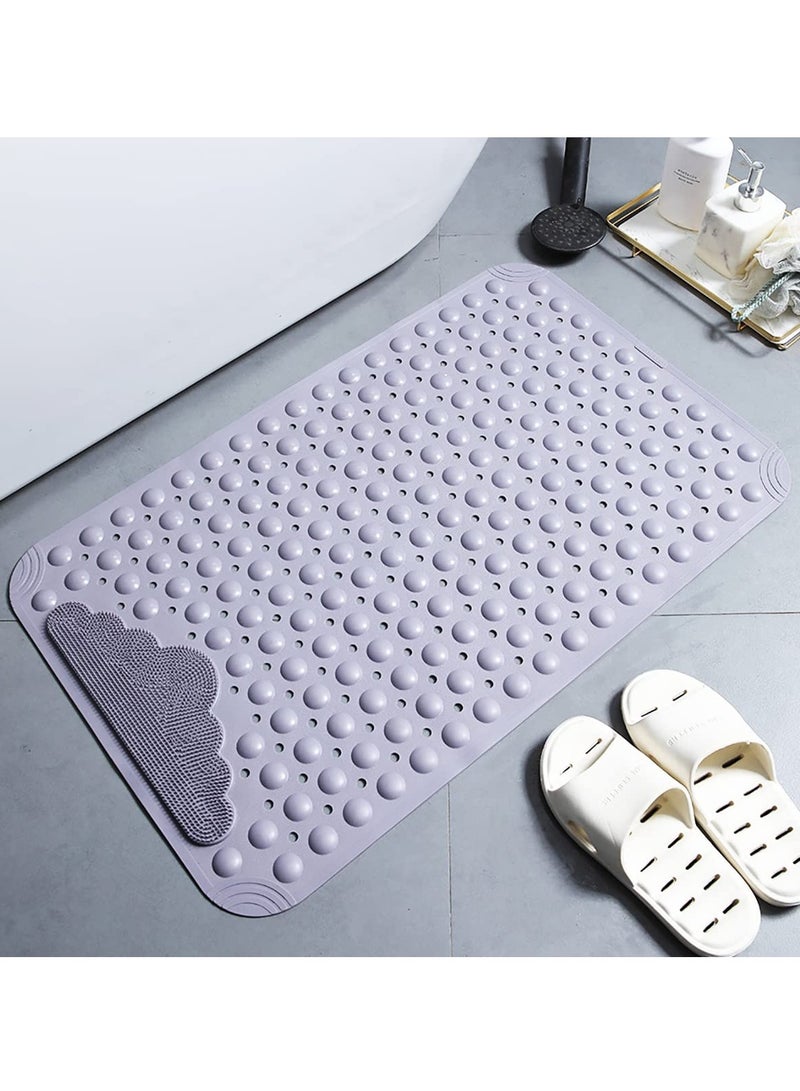 Hihonor Non Slip Bath Mats for Tub with Suction Cups, Drain Holes Bathtub Mats, Machine Washable, Bathroom Shower Mat, 40 * 70cm (Grey） - Image 1