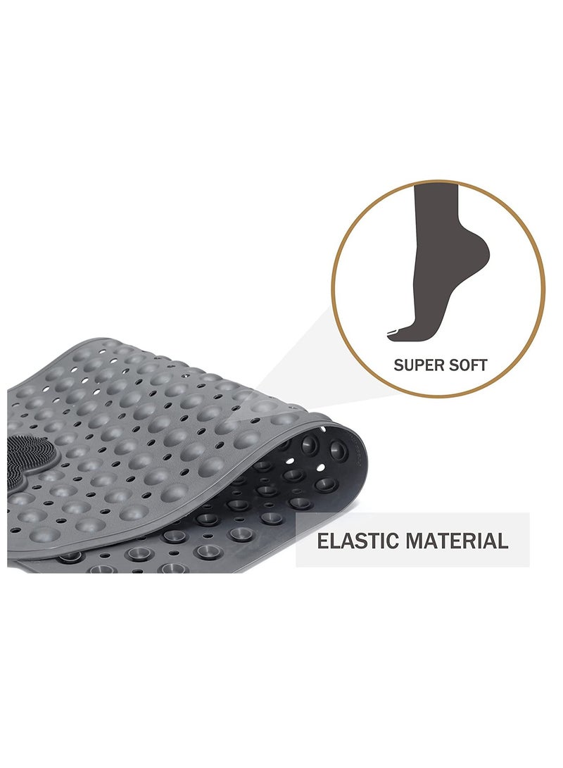 Hihonor Non Slip Bath Mats for Tub with Suction Cups, Drain Holes Bathtub Mats, Machine Washable, Bathroom Shower Mat, 40 * 70cm (Grey） - Image 4