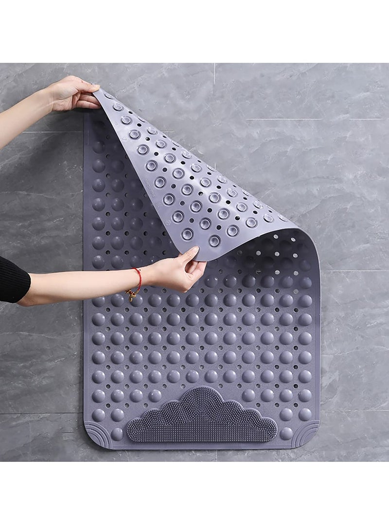 Hihonor Non Slip Bath Mats for Tub with Suction Cups, Drain Holes Bathtub Mats, Machine Washable, Bathroom Shower Mat, 40 * 70cm (Grey） - Image 3