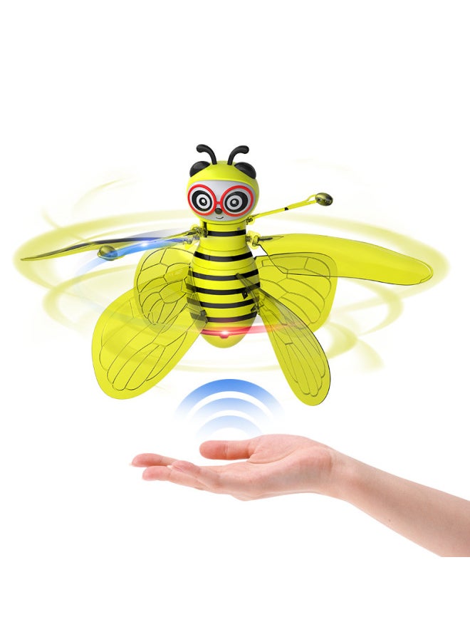 null - Induction Aircraft Aircraft Luminous Suspension Remote Control Princess Robot Electric Children's Toys Ice And Snow Can Fly-color:Little Bee-with Acceleration Remote Control + Charging Cable - Image 1
