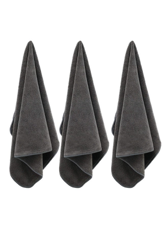 POLYTE Professional Quick Dry Lint Free Microfiber Hair Drying Salon Towel, 16 x 29 in, 8 Pack (Dark Gray) - Image 3