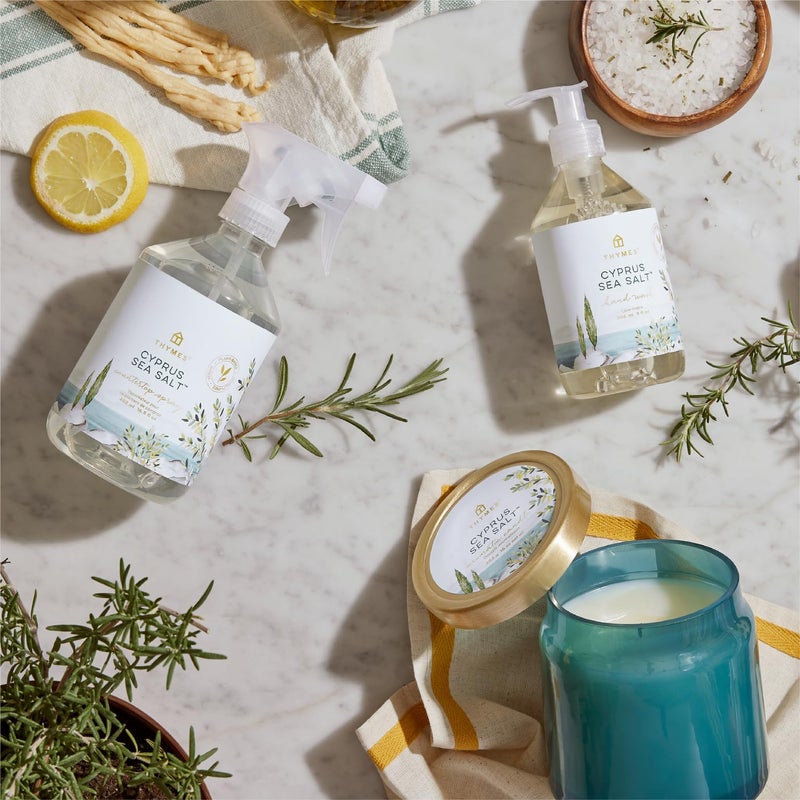 Thymes Hand Wash - Moisturizing Hand Soap Dispenser with Pump - Skin Care - Hydrating Liquid Soap Scented with Notes of Moroccan Rosemary, Sun-Kissed Sage, & Amalfi Lemon (Cyprus Sea Salt, 9 fl oz) - Image 5