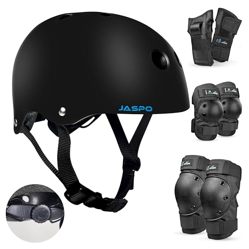 Jaspo Vault Complete Kit | ABS Shell EPS Helmet & PE Shell Guards with 8mm EVA Foam Cushion | Comfort Fit Safety Gear for Skating, Cycling, Skateboarding & Scooter Riding (Combo, Large (55 to 61 cms) - Image 1