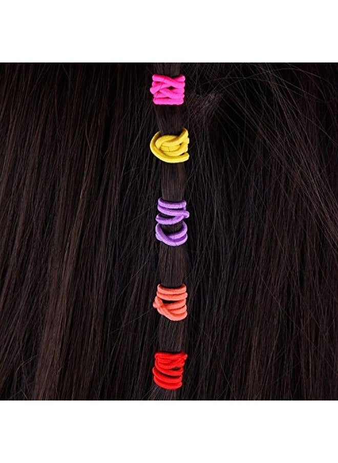 eBoot 100 Count Girls Elastic Hair Ties Ponytail Holders No Metal Hair Elastics (Multicolor 3.5 X 0.2 Cm)  - Image 5