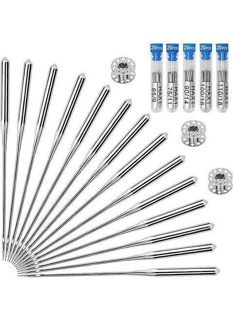 100PCS Sewing Machine Needles Sizes HAX1 65/9, 75/11, 90/14, 100/16, 110/18