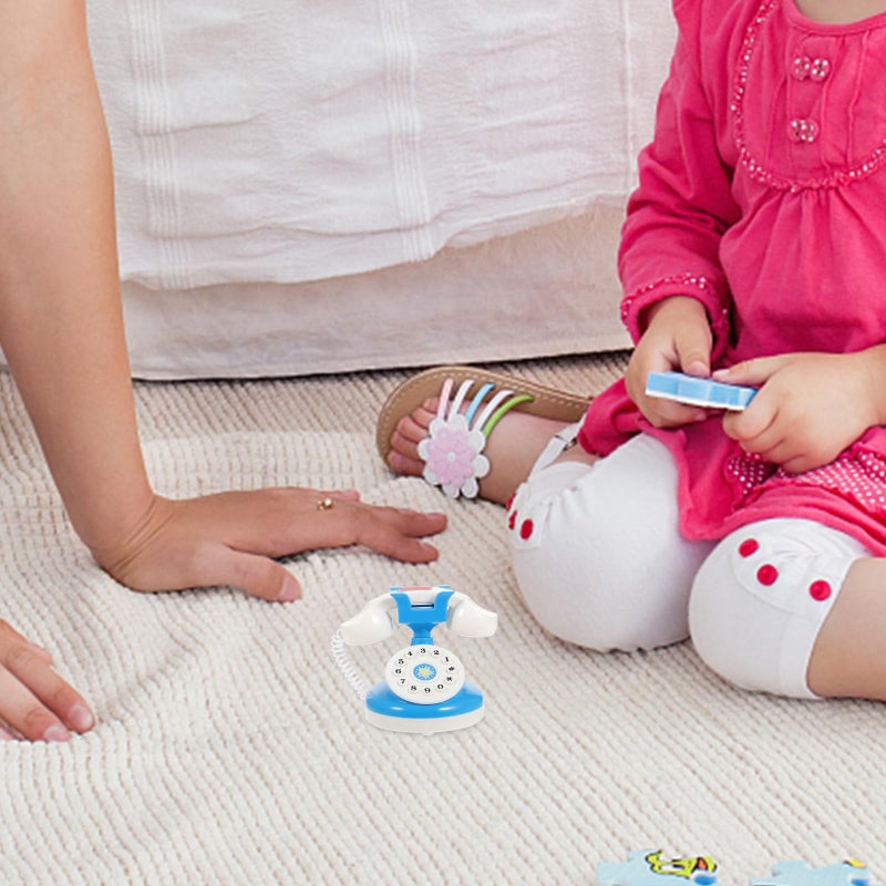 Kids Simulation Telephone Toy With Interactive Dial Pretend Play Phone For Toddlers - Image 3