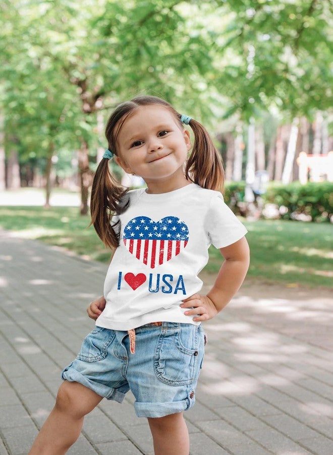 Tkria Kids Girl July 4th Tank Top Girl I Love USA American Flag Shirt Baby 4th of July Shirt Tee Kid Girl Patriotic Outfit 7T - Image 5