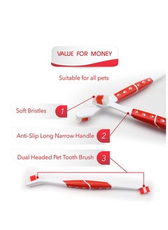 Pet Toothbrush Dual Head Dog  Cat Toothbrush with Soft Bristles Easy Teeth Cleaning Dental Care Oral Hygiene Deep Clean Independent Packaging 4PCS - pzsku/Z0182345AE83B232D468DZ/45/_/1715263049/fae5131c-7bc0-4d79-b4c8-d2d6dbac4c47