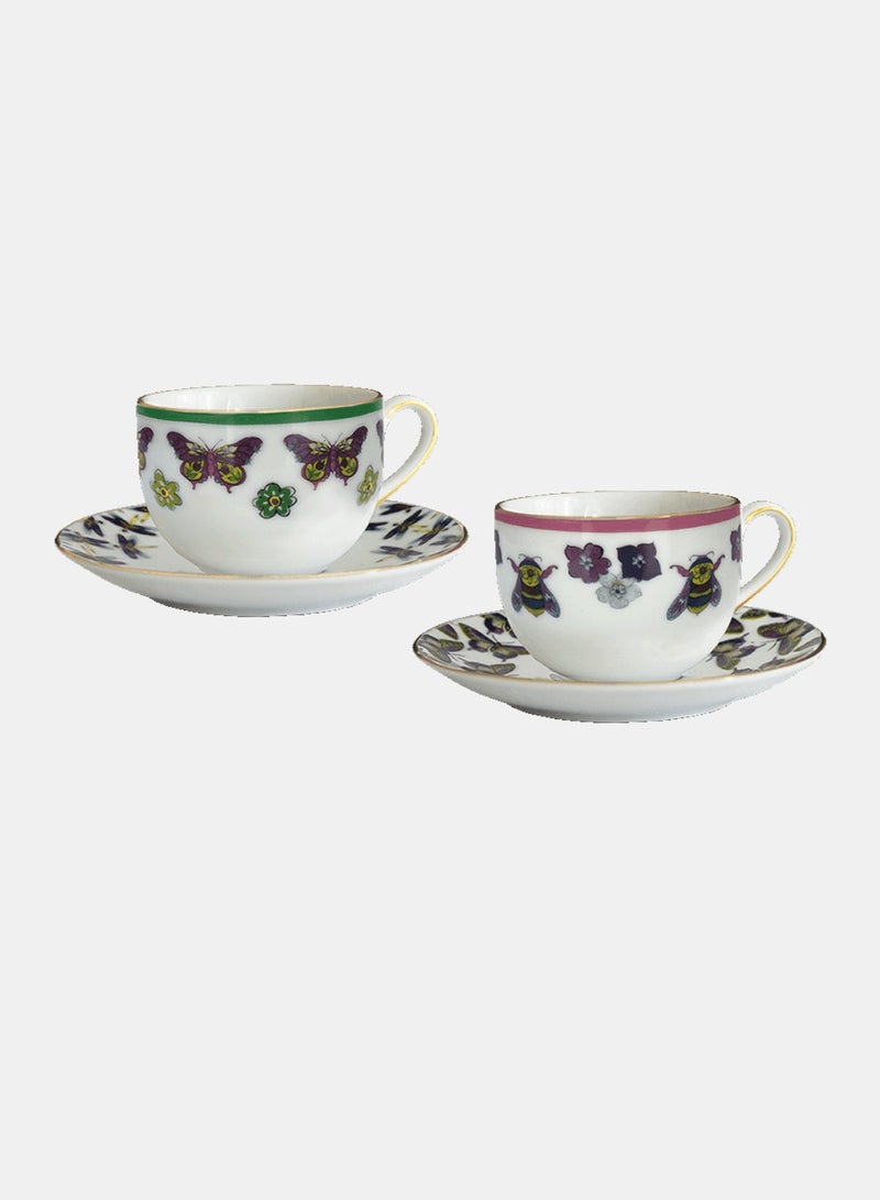 Baci milano Set of 2 Porcelain Coffee Cups 7.7x5.2 cm Amazzonia Baci Milano - Image 1
