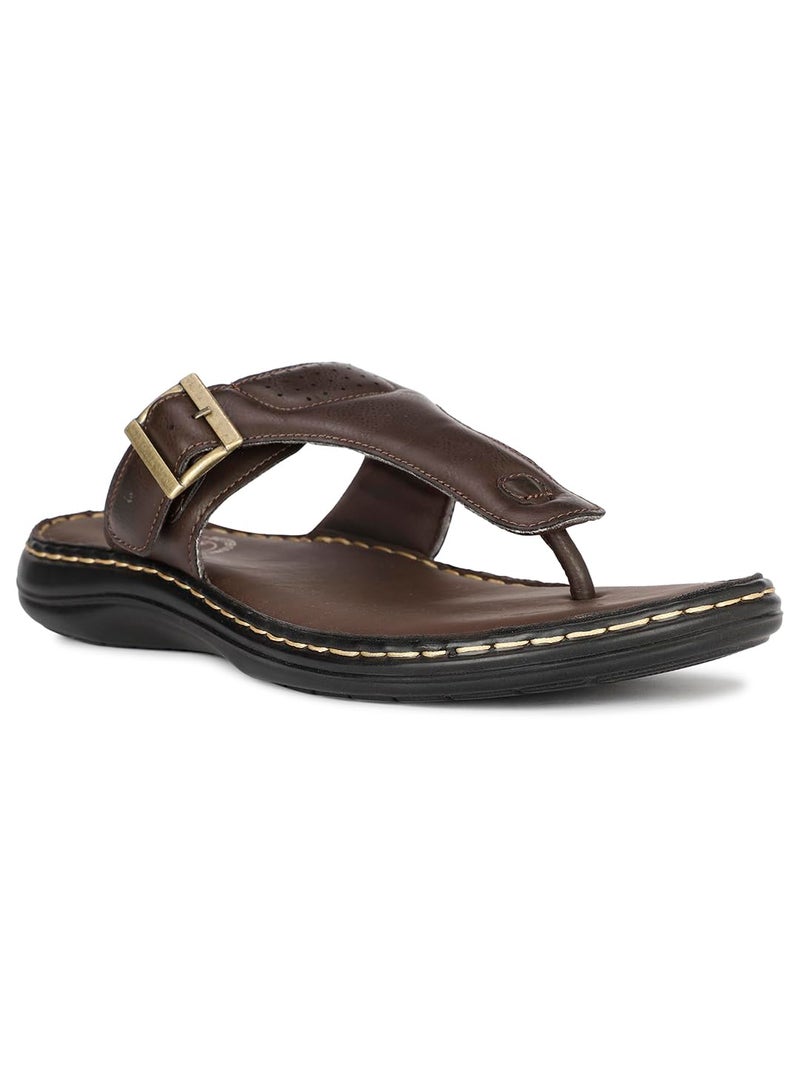 Bata Borden Thong Men's Tan Sandals - 7 UK (8713292) - Image 1