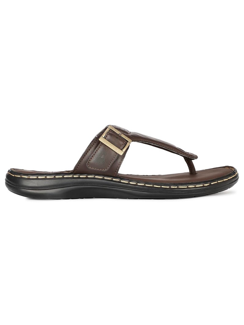 Bata Borden Thong Men's Tan Sandals - 7 UK (8713292) - Image 2