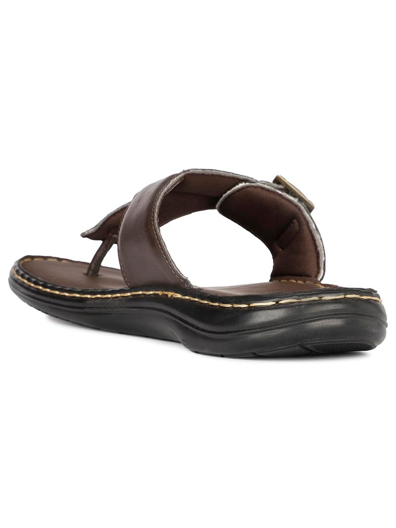 Bata Borden Thong Men's Tan Sandals - 7 UK (8713292) - Image 4