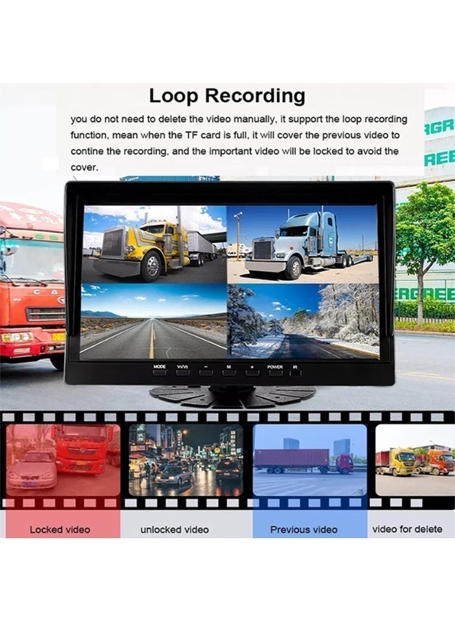 7 inch 4 channels AHD 1080P Dash Camera for Trucks Bus Dashcam - Image 3