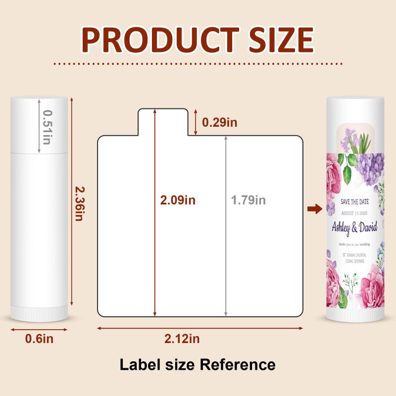 VISRIE 120 Pack Lip Balm Unlabeled, Natural Lip Balm Bulk Blank Tube, Personalized Lip Balms for Party Favors Adults and Bridal Shower Favors or Baby Shower Gifts-5 Flavors - Image 3