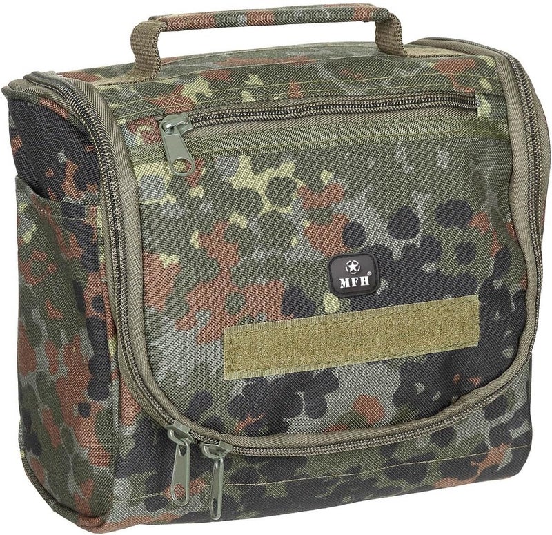 MFH Max Fuchs Bw Washbag Bw Camo Various Pockets Cordura, Flecktarn, 26 x 23 cm - Image 1