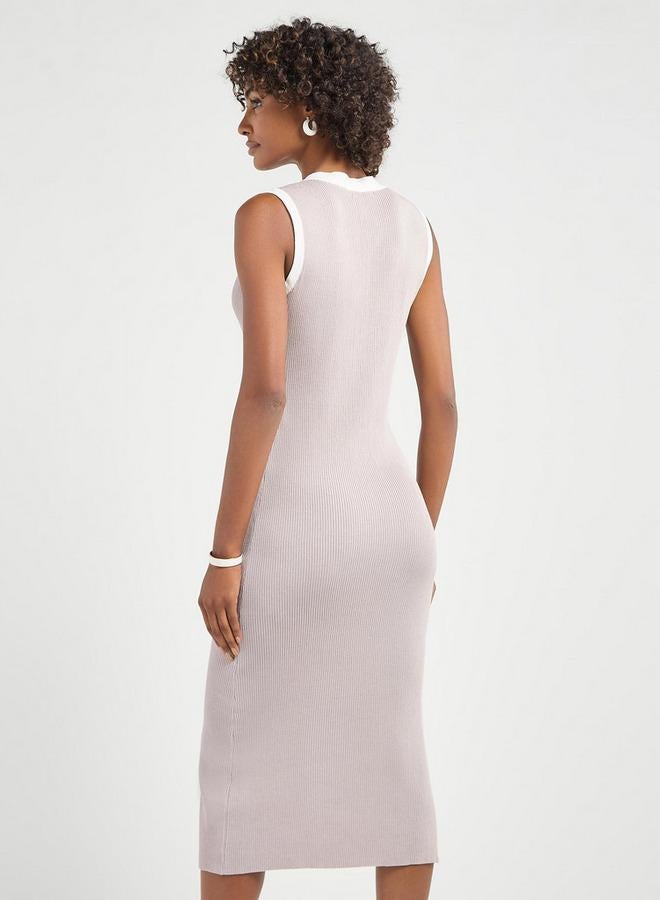 سبلاش فيڤ فستان بأزرار أمامية مضلع - Image 3