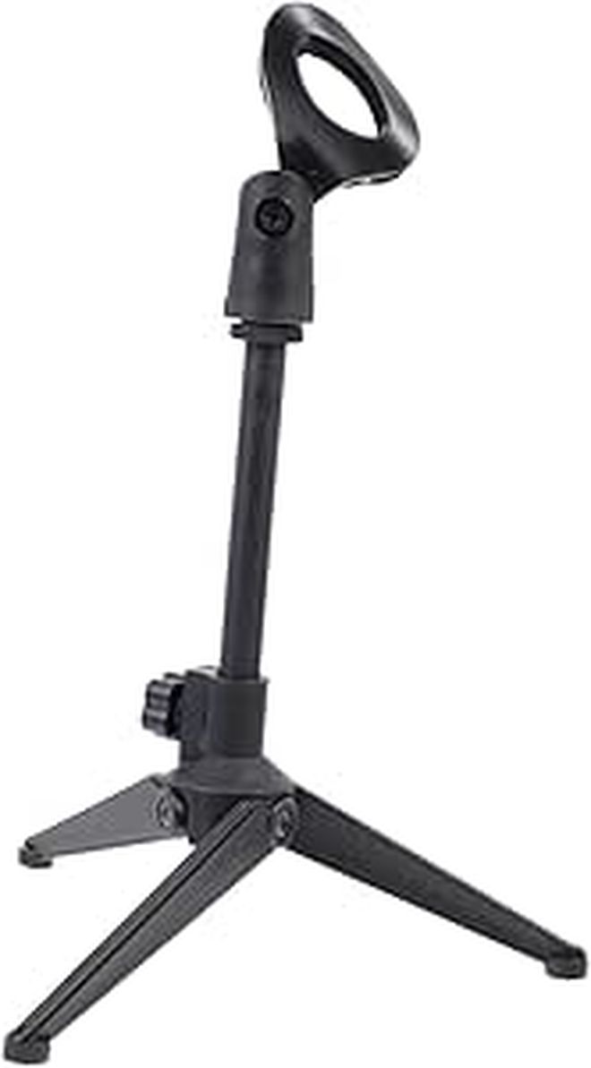 Black Adjustable Microphone Stand Tripod Universal Mic Holder for Recording - Image 1