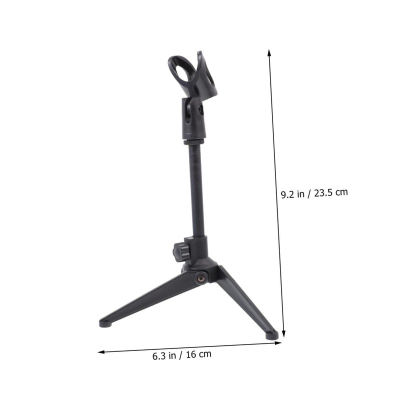 Black Adjustable Microphone Stand Tripod Universal Mic Holder for Recording - Image 3
