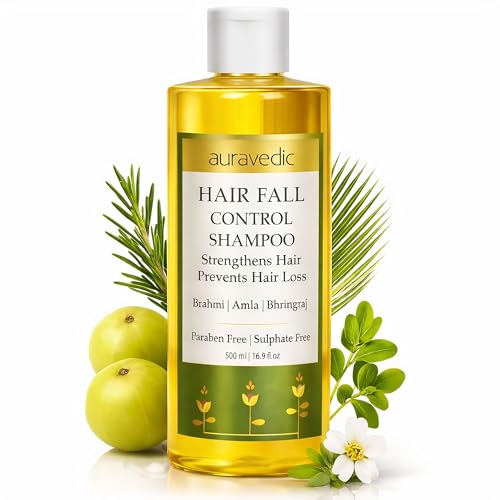 Auravedic Hair Loss Shampoo for Thinning Hair Hair Growth Thickening with Bhringraj Amla Brahmi Reduces Hair Fall Breakage Sulfate Free Color Safe for Women Men 1691 Fl Oz 500ml - Image 1