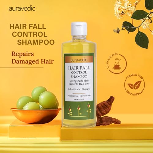 Auravedic Hair Loss Shampoo for Thinning Hair Hair Growth Thickening with Bhringraj Amla Brahmi Reduces Hair Fall Breakage Sulfate Free Color Safe for Women Men 1691 Fl Oz 500ml - Image 3