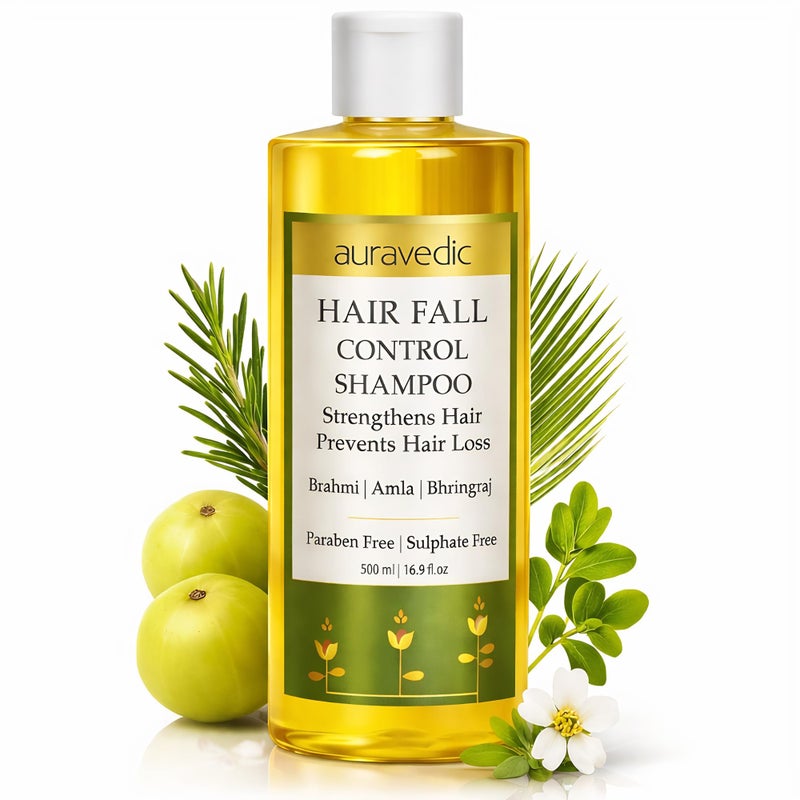 Auravedic Hair Loss Shampoo for Thinning Hair Hair Growth Thickening with Bhringraj Amla Brahmi Reduces Hair Fall Breakage Sulfate Free Color Safe for Women Men 1691 Fl Oz 500ml - Image 2