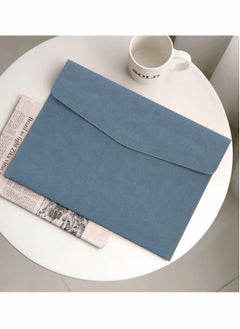 Generic File Folder, PU Leather A4 Document Holder Organizer Filing Envelope Portfolio Case Tablet Sleeve with Magnetic Snap Closure for Home School Office Stationery (Blue)  - Image 5