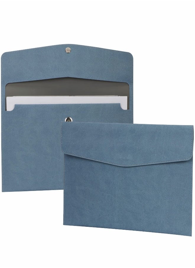 Generic - File Folder, PU Leather A4 Document Holder Organizer Filing Envelope Portfolio Case Tablet Sleeve with Magnetic Snap Closure for Home School Office Stationery (Blue) - Image 1