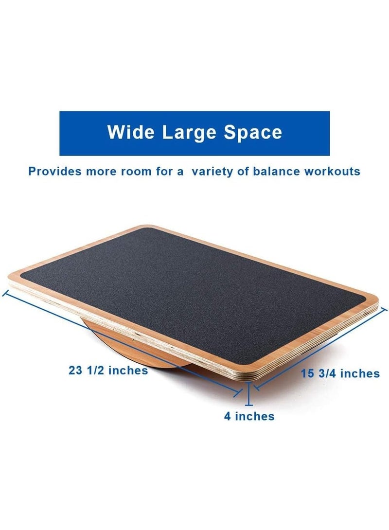 Generic Professional Wooden Balance Board, Rocker Board, Wood Standing Desk Accessory, Balancing Board for Under Desk, Anti Slip Roller, Core Strength, Stability, Office Wobble Boards  - Image 2