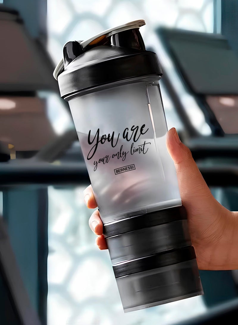 Bernessi 450ml/15oz Protein Shaker Bottle with Leak-Proof for Protein Mixes & Shakes with Stainless Steel Ball, Protein Bottle Blender Cocktail Shaker Cup for Gym Fitness Home Pre Workout Male Female - Image 2