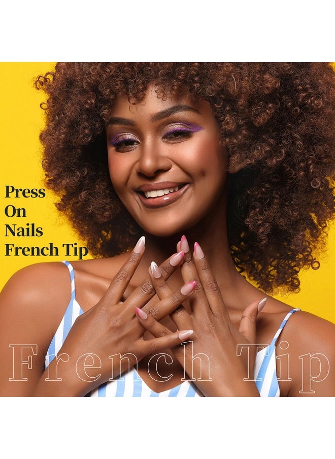 FANDAMEI FANDAMEI Press on Nails, 24 Colors 576PCS Press on Nails Almond, Matte Glossy Press on Nails Short Almond, Glitter Fake Nails, Press on Nails French Tip Natural, Press on Nails for Nail Art  - Image 2