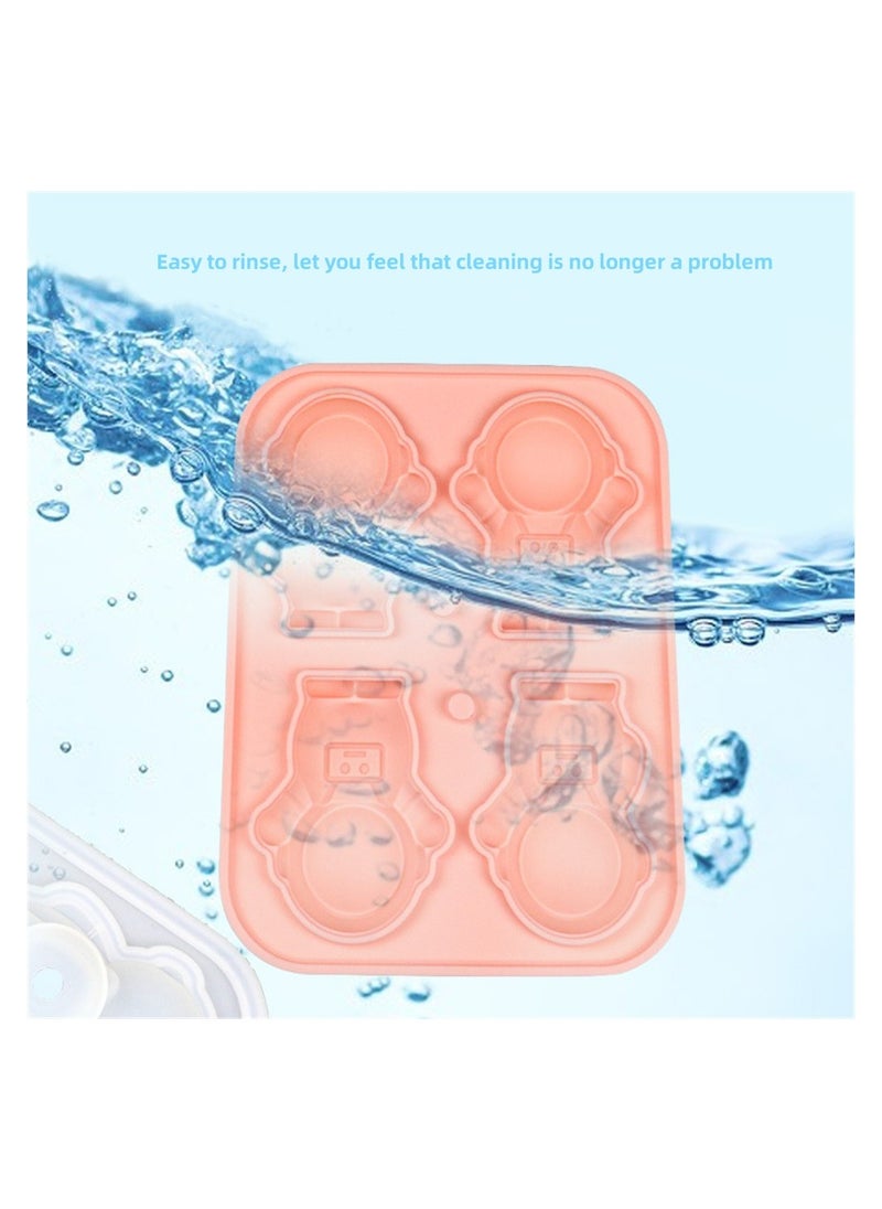 Excefore - Astronaut Ice Cube Mold, Cute Spaceman Shape Ice Cube Tray, 4 Astronaut Ice Balls for Chilling Drinks, Silicone Ice Mold Mold - Image 1
