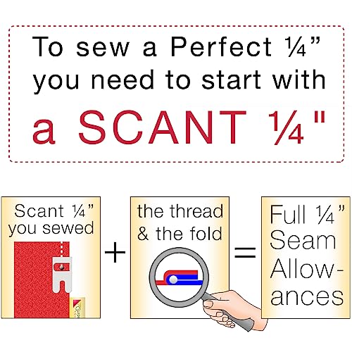 Guidelines4Quilting Super Easy Seam Guide Setter with 6 Reusable Adhesive Seam Guides - Easily Set a Scant 1/4-Inch Guide to Achieve Accuracy and No Fabric Waste - For Any Sewing Machine - Made in USA - Image 2