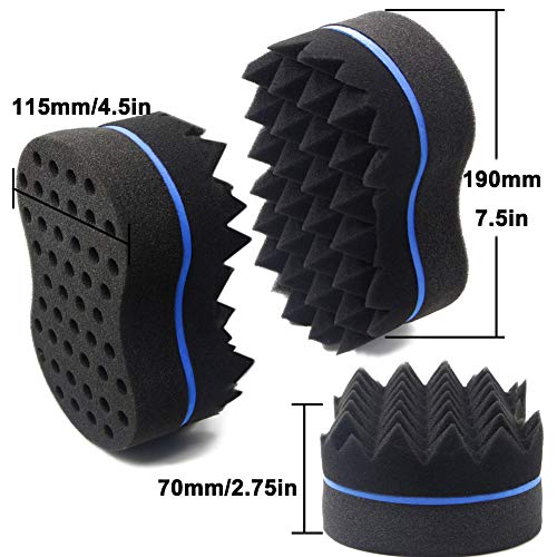 RioRand Hair Sponge Magic Barber Twist Curl Brush Sponge Dreads Locking Afro Coil Comb（Blue 4.5 Inch (Pack of 1) - Image 3