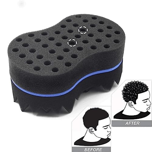 RioRand Hair Sponge Magic Barber Twist Curl Brush Sponge Dreads Locking Afro Coil Comb（Blue 4.5 Inch (Pack of 1) - Image 2