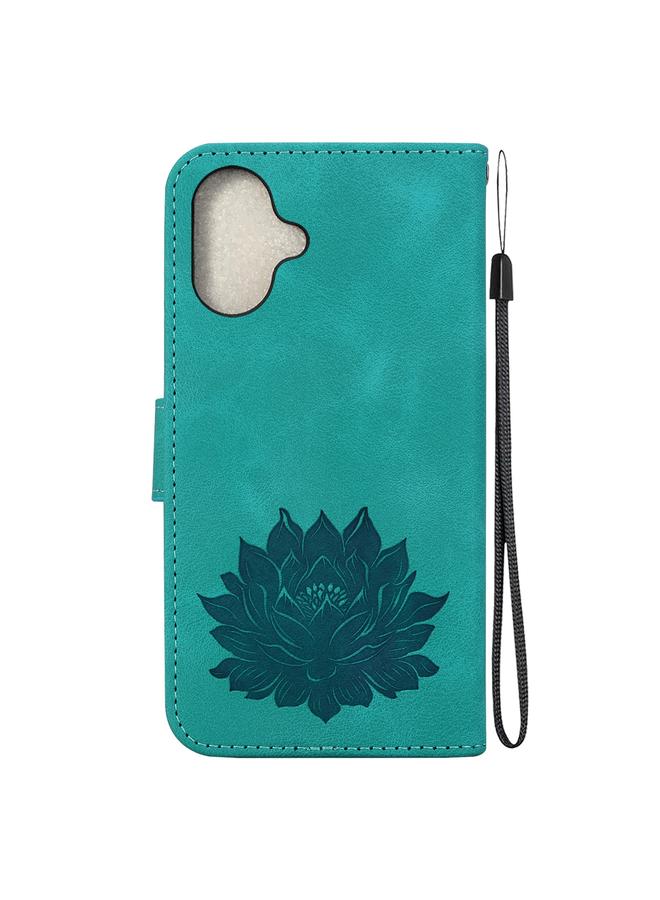 erorex Case For iPhone 16 Plus Lotus Embossed Leather Phone Case - Image 3