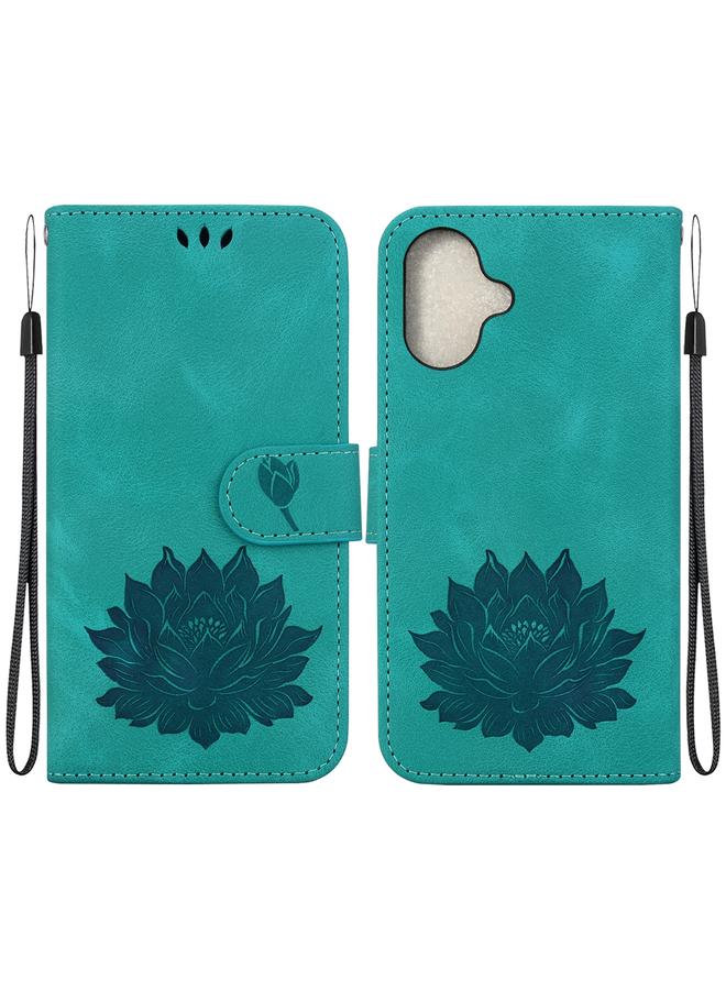 erorex Case For iPhone 16 Plus Lotus Embossed Leather Phone Case - Image 1