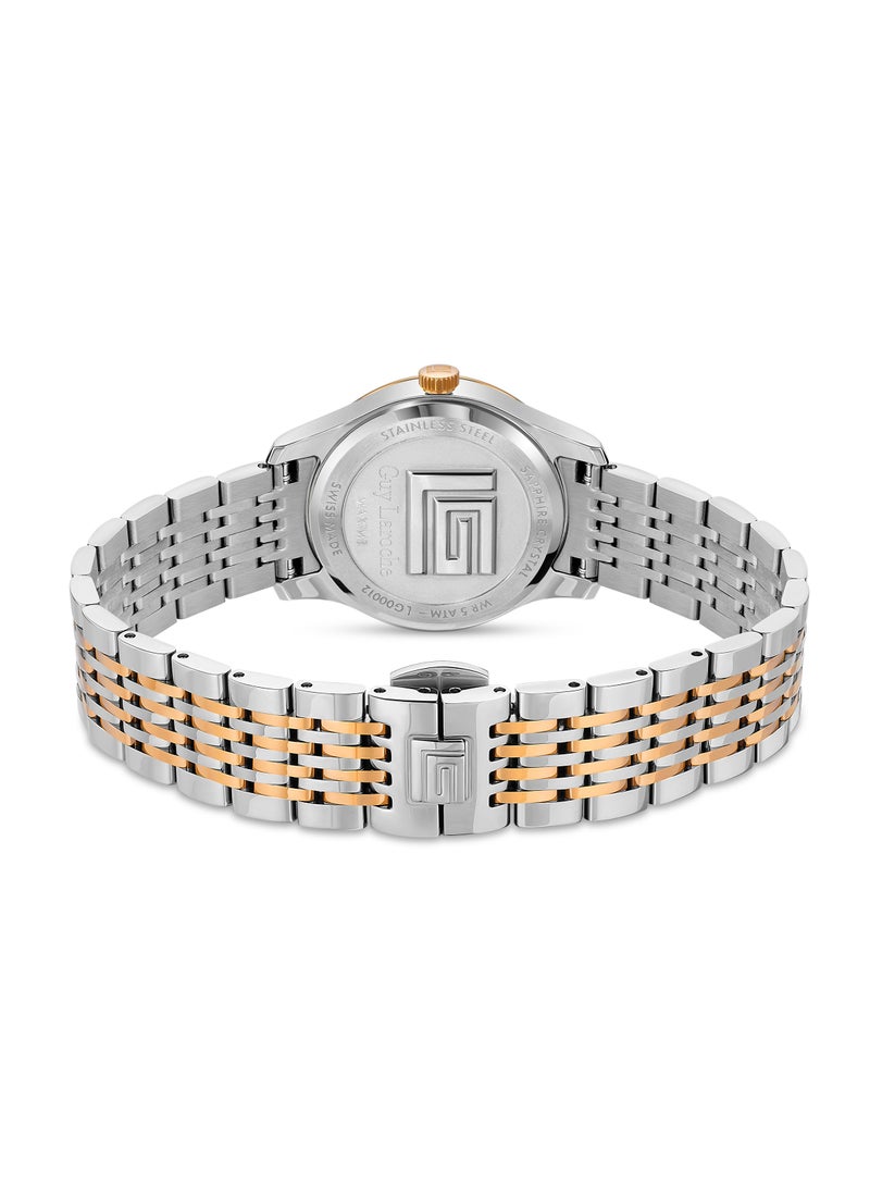 Guy Laroche Maxime Watch for Women with Silver and Rosegold Stainless Steel Bracelet 29 mm 5 Atm  - Image 3