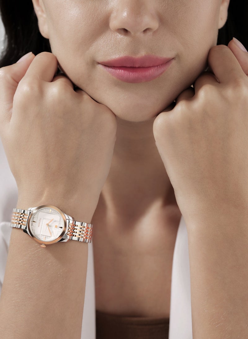 Guy Laroche Maxime Watch for Women with Silver and Rosegold Stainless Steel Bracelet 29 mm 5 Atm  - Image 5