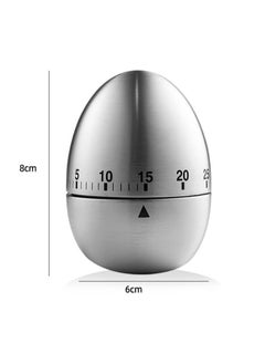 KIIUMI Egg Shaped Kitchen Cooking Timer Silver 6x6x7.5centimeter  - Image 2
