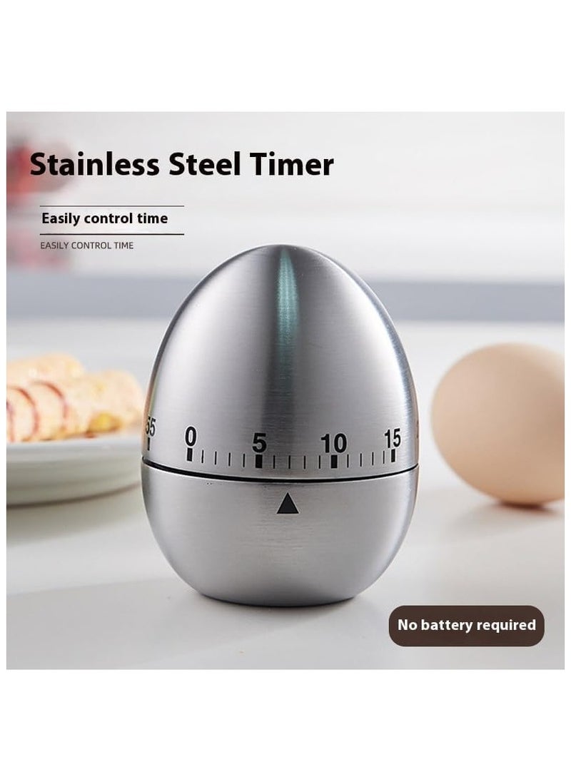 KIIUMI Egg Shaped Kitchen Timer Silver 6x6x7.5centimeter  - Image 5