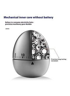 KIIUMI Egg Shaped Kitchen Cooking Timer Silver 6x6x7.5centimeter  - Image 4