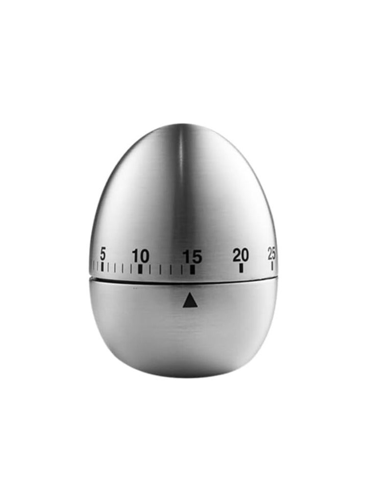 كيوومي مؤقت مطبخ مؤقت لطيف على شكل بيضة يدوي من الفولاذ المقاوم للصدأ ميكانيكي دوار منبه لإدارة الوقت مؤقت تمرين كرتوني 60 دقيقة مؤقت عد تنازلي - Image 5