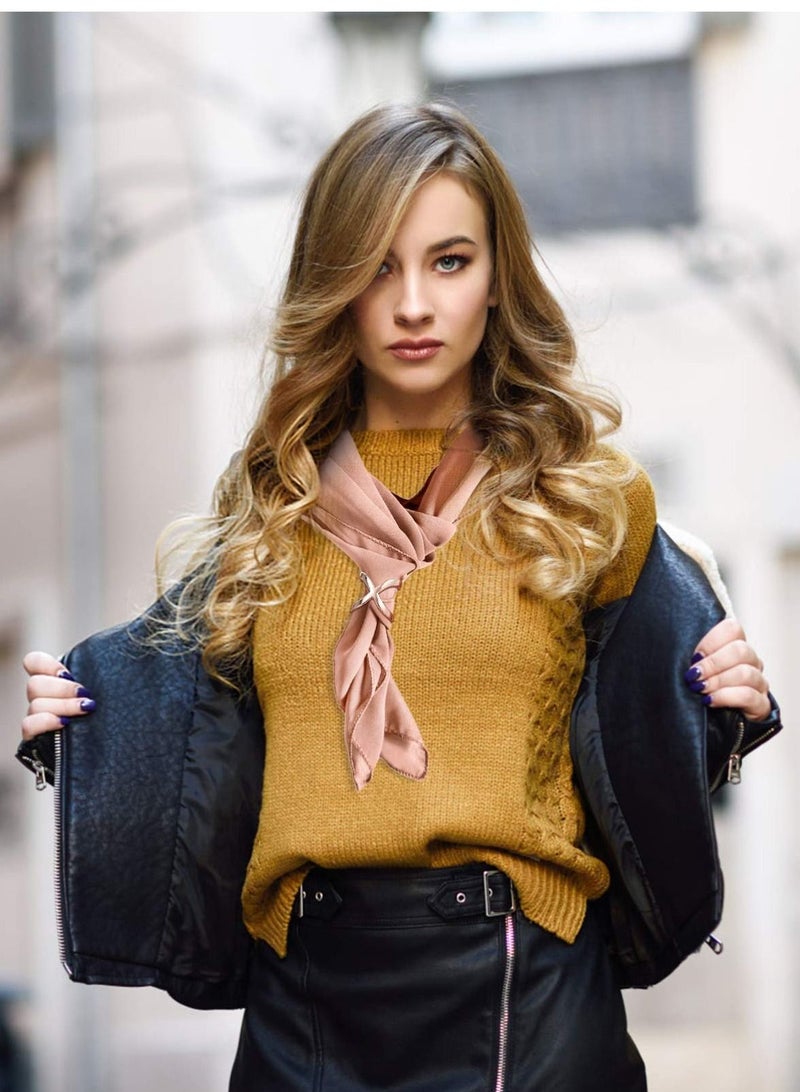 RARELY 3 Piece Fashion Women Oval Scarf Buckle Brooch Ring Shawl Clip Jewelry Accessories  - Image 4