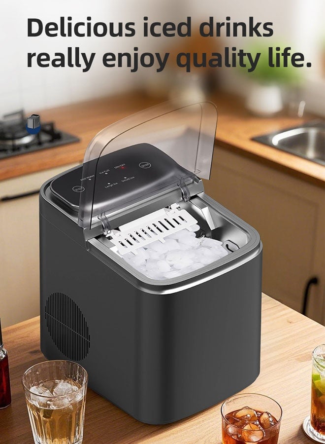 WEMART Ice Maker Countertop, Portable Self-Cleaning Ice Maker Machine with Handle, Scoop and Basket,Ideal for Home, Kitchen, Office, Party - Image 3