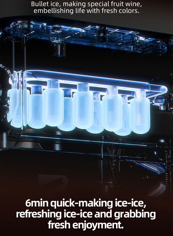 WEMART Ice Maker Countertop, Portable Self-Cleaning Ice Maker Machine with Handle, Scoop and Basket,Ideal for Home, Kitchen, Office, Party - Image 4