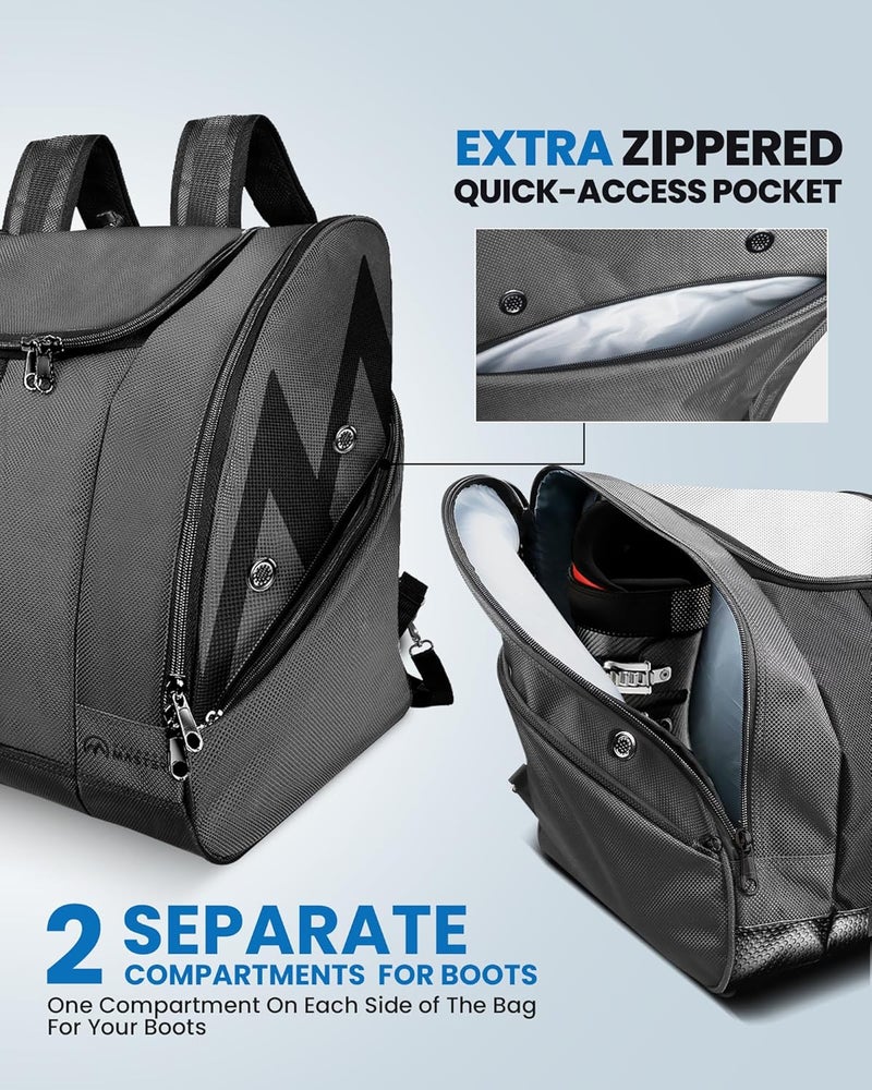 OutdoorMaster Boot Bag - 50L Ski Boots and Snowboard Boots Bag, Excellent for Travel with Waterproof Exterior & Bottom - for Men, Women and Youth - Image 4