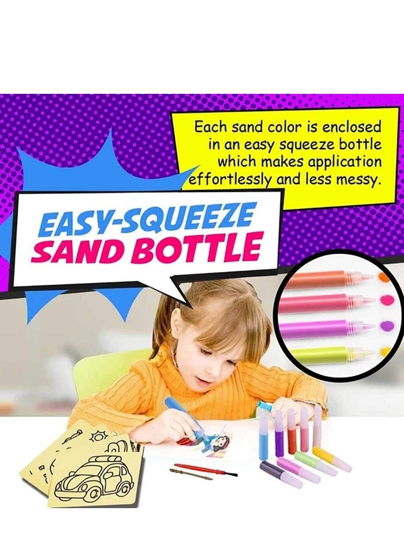 8Pcs Kids DIY Sand Painting Set - Creative Drawing Board with Bubble Handmade Picture Paper for Art Projects, Decorations, and Crafts - Image 3